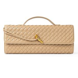 7786 Woven Purse Evening Clutch Woven Leather Handbags Crossbody Bag Purse